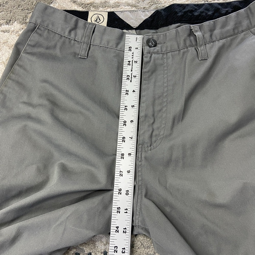 Y2K Surf Volcom Frickin Chino‎ Shorts Mens 32 Gray Cotton Golf Performance - Picture 12 of 14